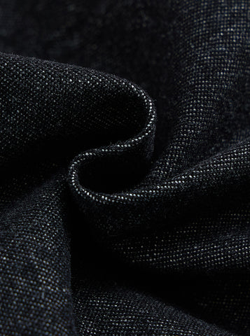 Denim Short Trim Pants - Black Denim