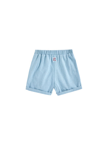 Denim Short Trim Pants - Pale Blue Denim