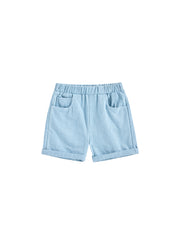 Denim Short Trim Pants - Pale Blue Denim