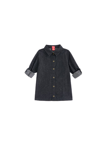 Denim Trim Shirt - Black Denim