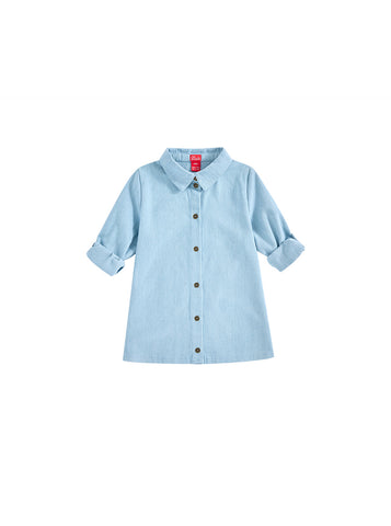 Denim Trim Shirt - Pale Blue Denim