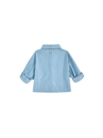 Denim Pocket Trim Shirt - Pale Blue Denim