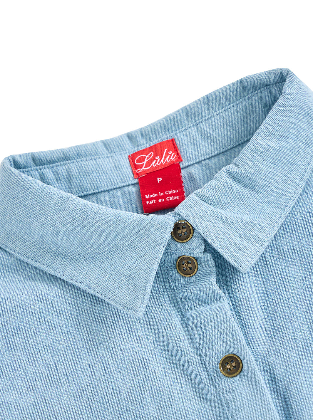 Denim Pocket Trim Shirt - Pale Blue Denim