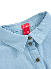 Denim Pocket Trim Shirt - Pale Blue Denim