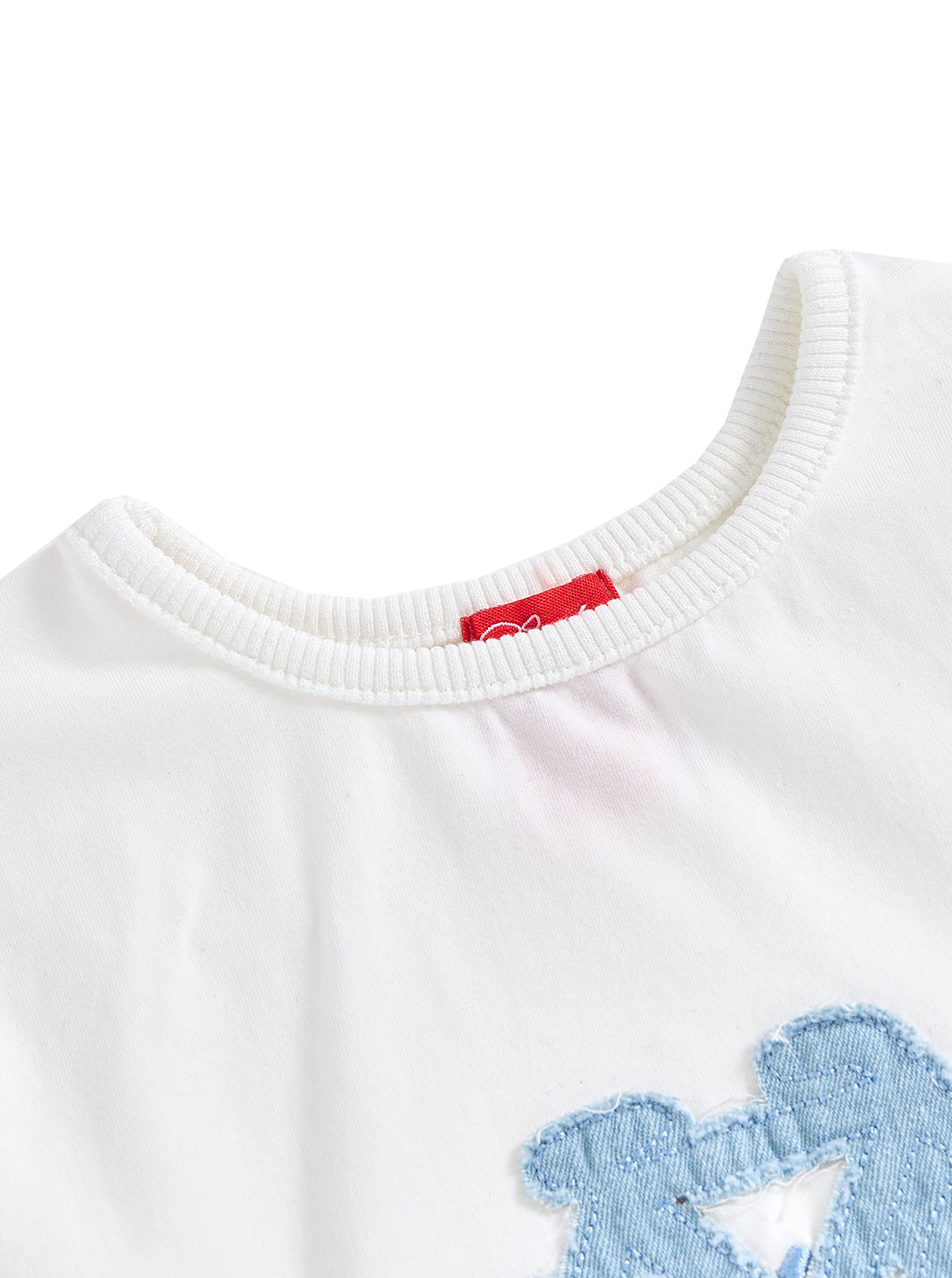 Denim Applique T-shirt - White