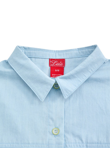 Pocket Crop Shirt - Pale Blue