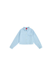 Pocket Crop Shirt - Pale Blue