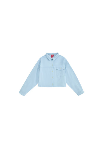 Pocket Crop Shirt - Pale Blue