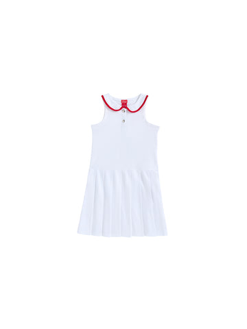 Classic Low Waisted Pleated Jumper - Pure White