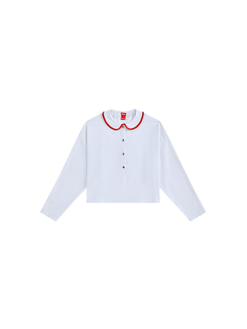 Classic Crop Length Shirt - Pure White