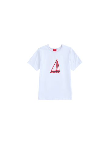 Classic Front Print T-shirt - White/Red