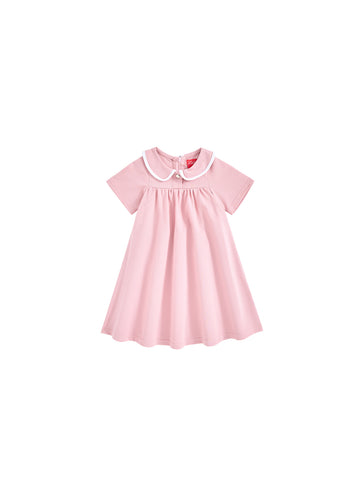 Collar Binding Dress - Pink
