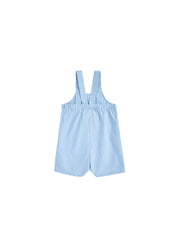 Denim Stripe Short Leg Romper - Lt. Blue