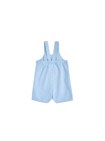 Denim Stripe Short Leg Romper - Lt. Blue