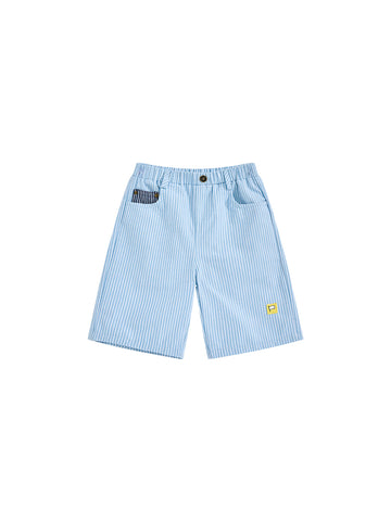 Denim Striped Shorts - Lt. Blue