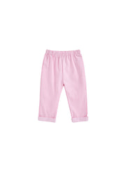 Elastic Waist Long Pants - Lt. Pink