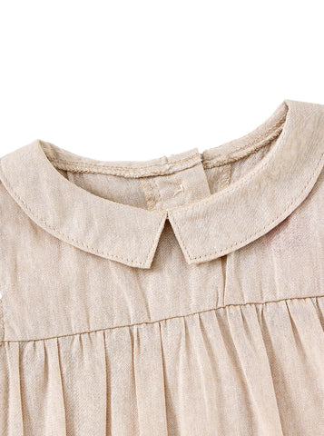 Baby Collar Romper - Beige