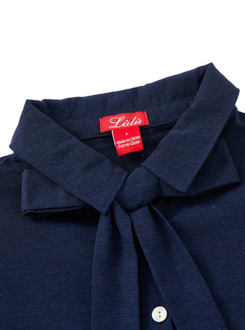 Girl Bow Set - Navy