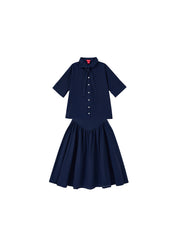 Girl Bow Set - Navy