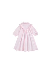 Eyelet Striped Ruffle Dress