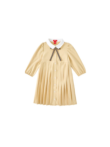 Pleated Dress - Pale Yellow