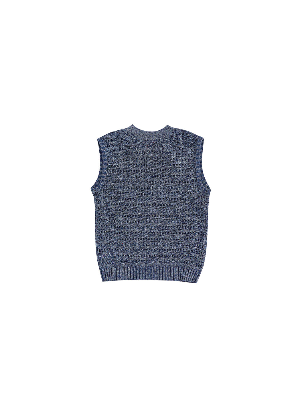 Solid Vest - Navy White Mix