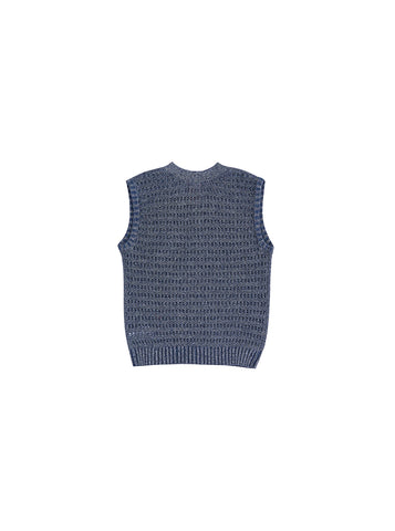 Solid Vest - Navy White Mix