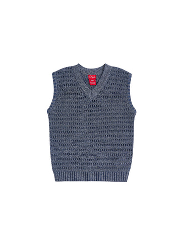 Solid Vest - Navy White Mix