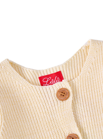 Baby Cardigan Crop Sweater - Rice Beige