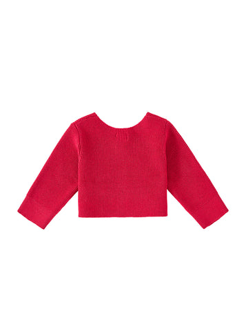 Baby Cardigan Crop Sweater - Red