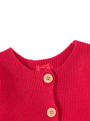 Baby Cardigan Crop Sweater - Red