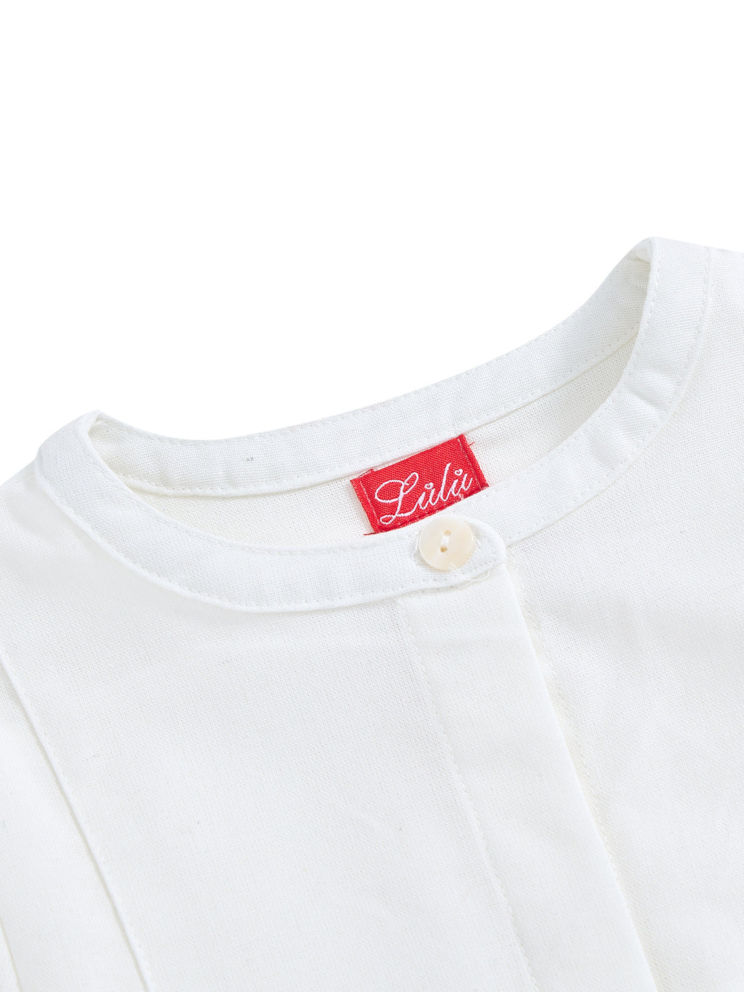 Front Embroidered Long Shirt - Off White