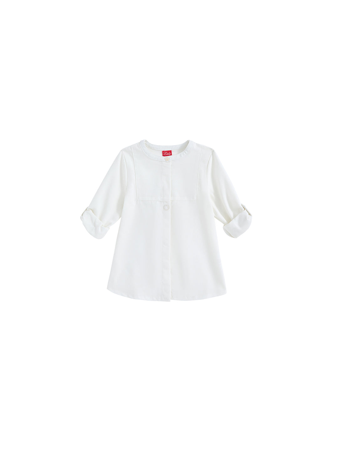 Front Embroidered Long Shirt - Off White