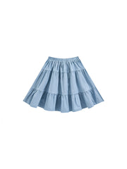 Denim Tiered Skirt - Lt. Blue