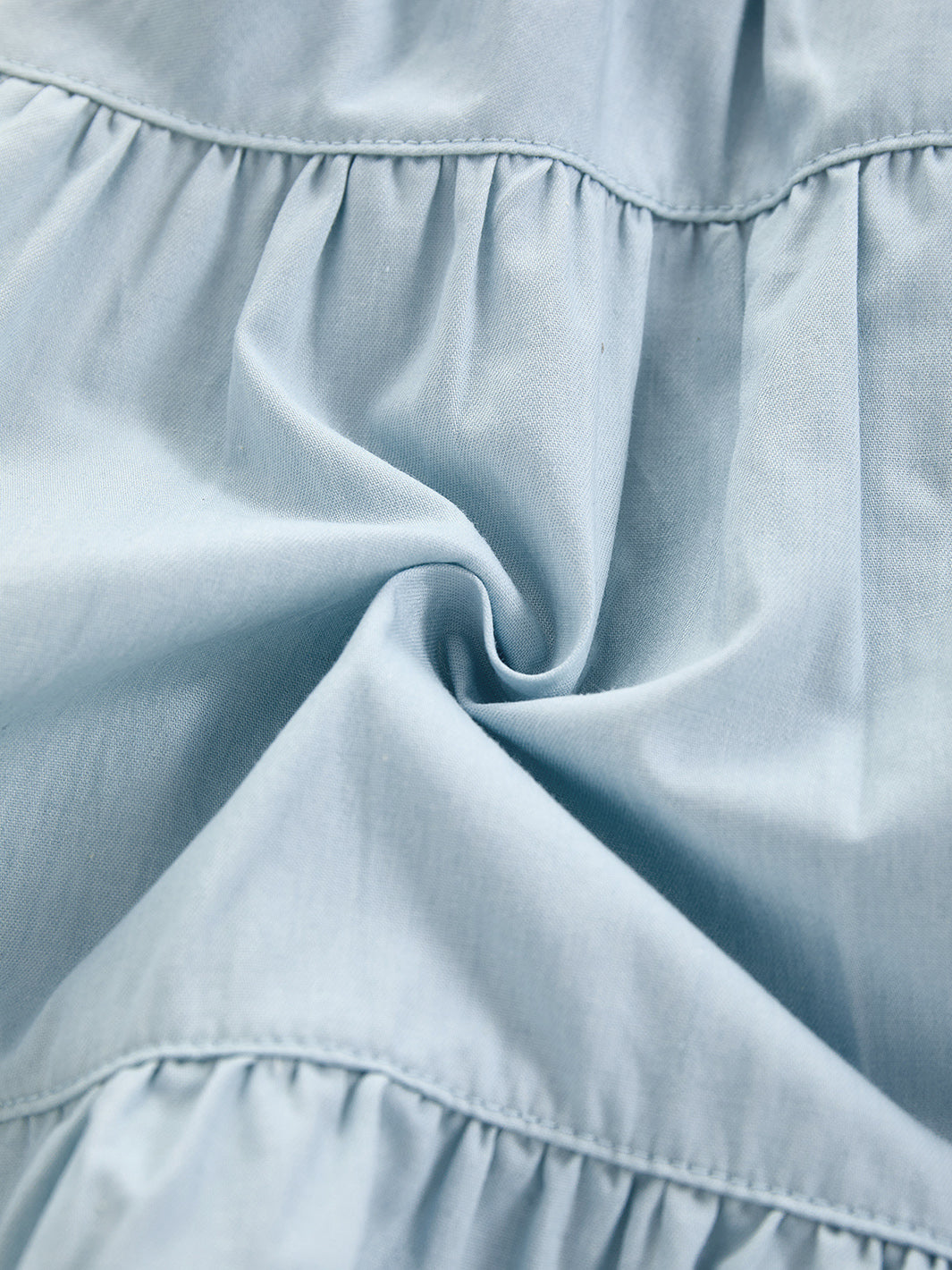 Denim Tiered Skirt - Pale Blue