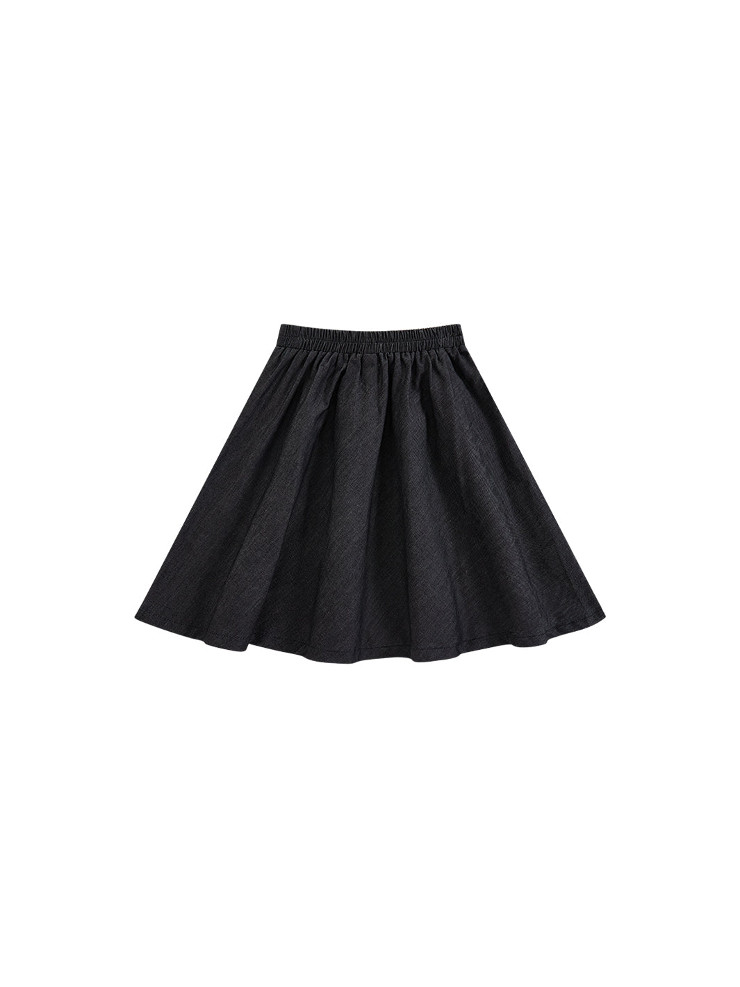 Denim A-line Skirt - Black