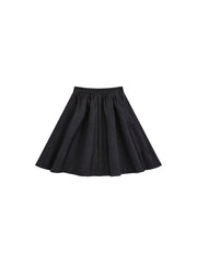 Denim A-line Skirt - Black