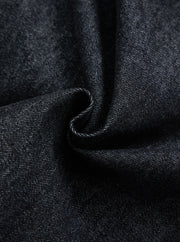 Denim Patch A-line Skirt - Black Denim