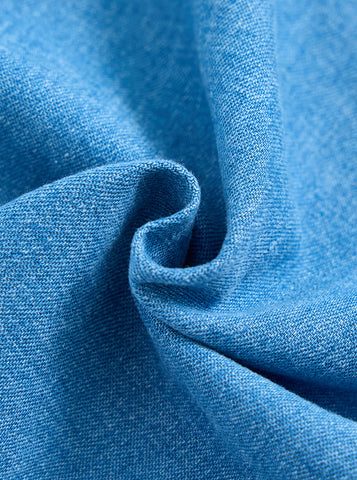 Denim Patch A-line Skirt - Blue Denim