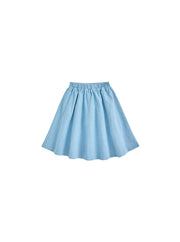 Denim Patch A-line Skirt - Pale Blue Denim