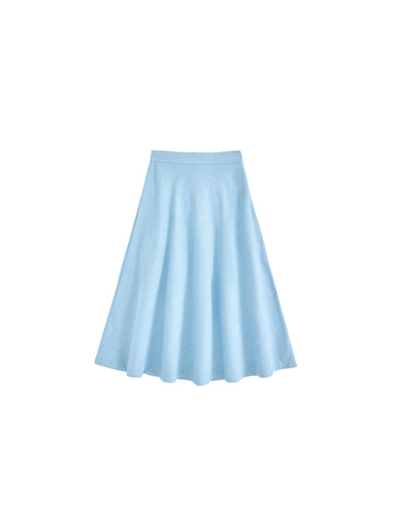 Denim Patch Classic Midi Skirt - Pale Blue Denim