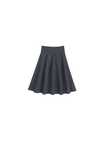 Denim Patch Yoke Skirt - Black Denim