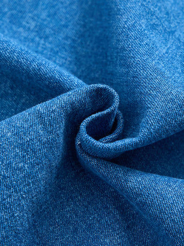 Denim Patch Yoke Skirt - Chambray