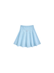 Denim Patch Yoke Skirt - Pale Blue Denim
