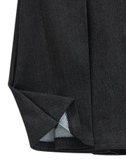 Denim Pleated Skirt - Black