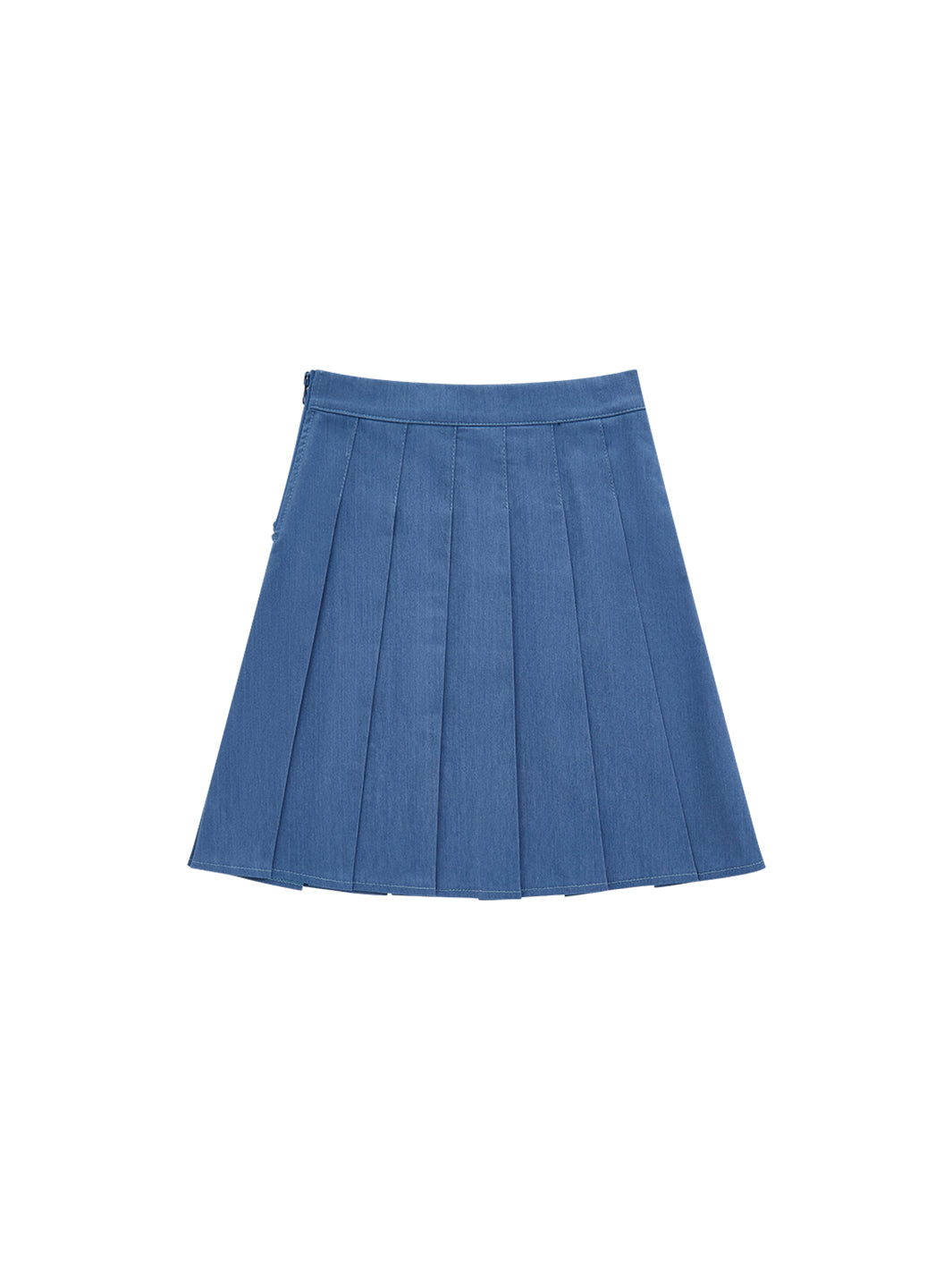 Denim Pleated Skirt - Lt Blue