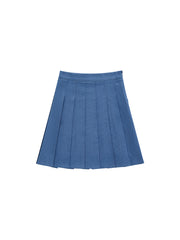 Denim Pleated Skirt - Lt Blue