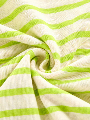 Classic Stripe Polo - Lime/White