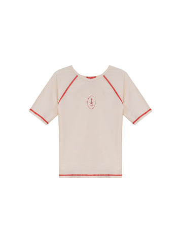 Boy Seersucker Stripe Swim Set - Red Stripe