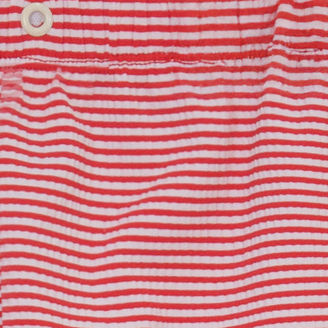 Boy Seersucker Stripe Swim Set - Red Stripe